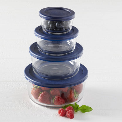 Glass Food Storage Containers with Lids, 8 Piece Set