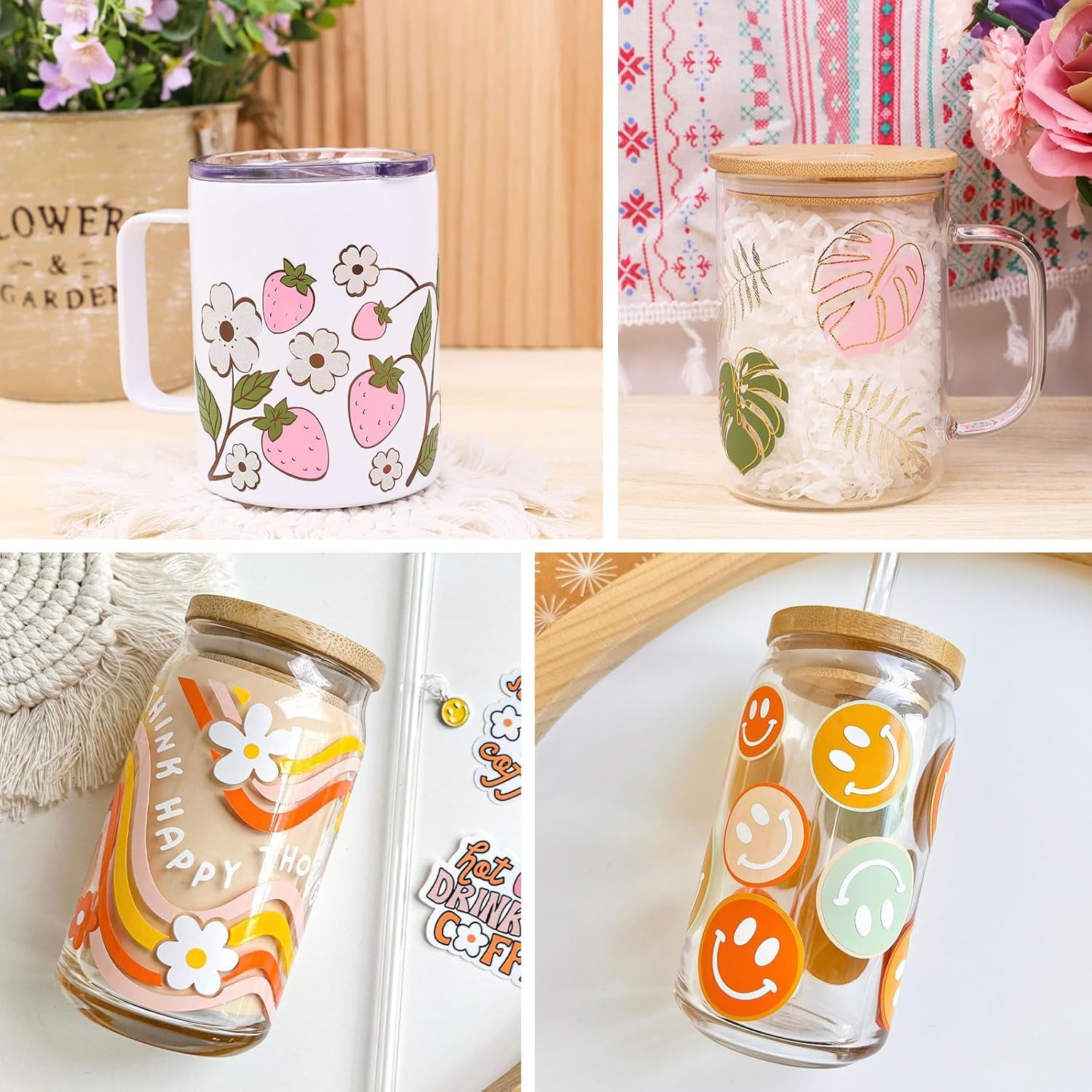 001 Permanent Adhesive Vinyl Bundle - 54Pack Vinyl Sheets (12”X12 Glossy, Matte) for Cutting Machines and Craft Cutter, DIY Craft, Car Decals, Party Decoration, Sticker