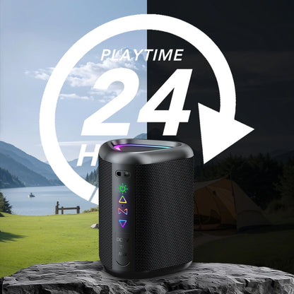 Portable Bluetooth Speaker with Lights, Powerful Crystal Clear Sound, IPX7 Waterproof, All Day Playtime, Aux&Tf-Card Input, Bluetooth 5.4, TWS Paring, Small Wireless Speaker for Outdoor, Gift Ideas