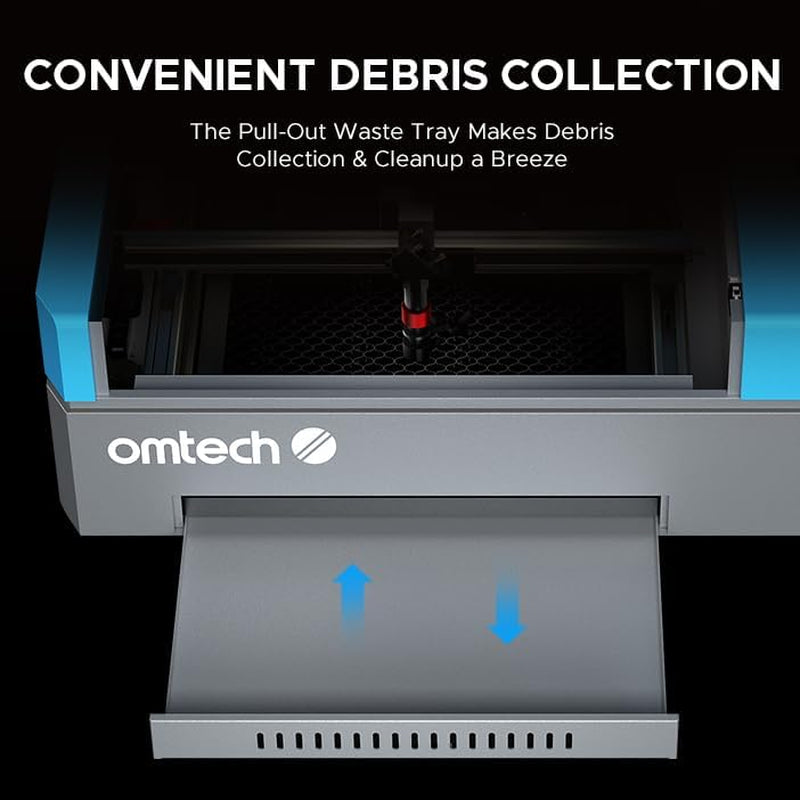 Omtech 45W CO2 Laser Engraver with Lightburn, 12"X8" Desktop Laser Engraving Cutting Machine for Home Use, Lasergrbl Compatible, Air Assist & Adjustable Head for Wood, Glass & More