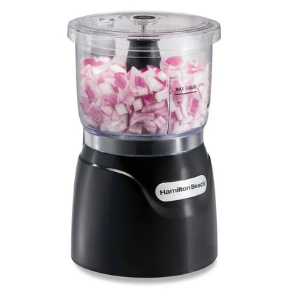 Electric Vegetable Chopper & Mini Food Processor, 3 Cup, Stack and Press, Dicing, Mincing, and Puree, Black 72850