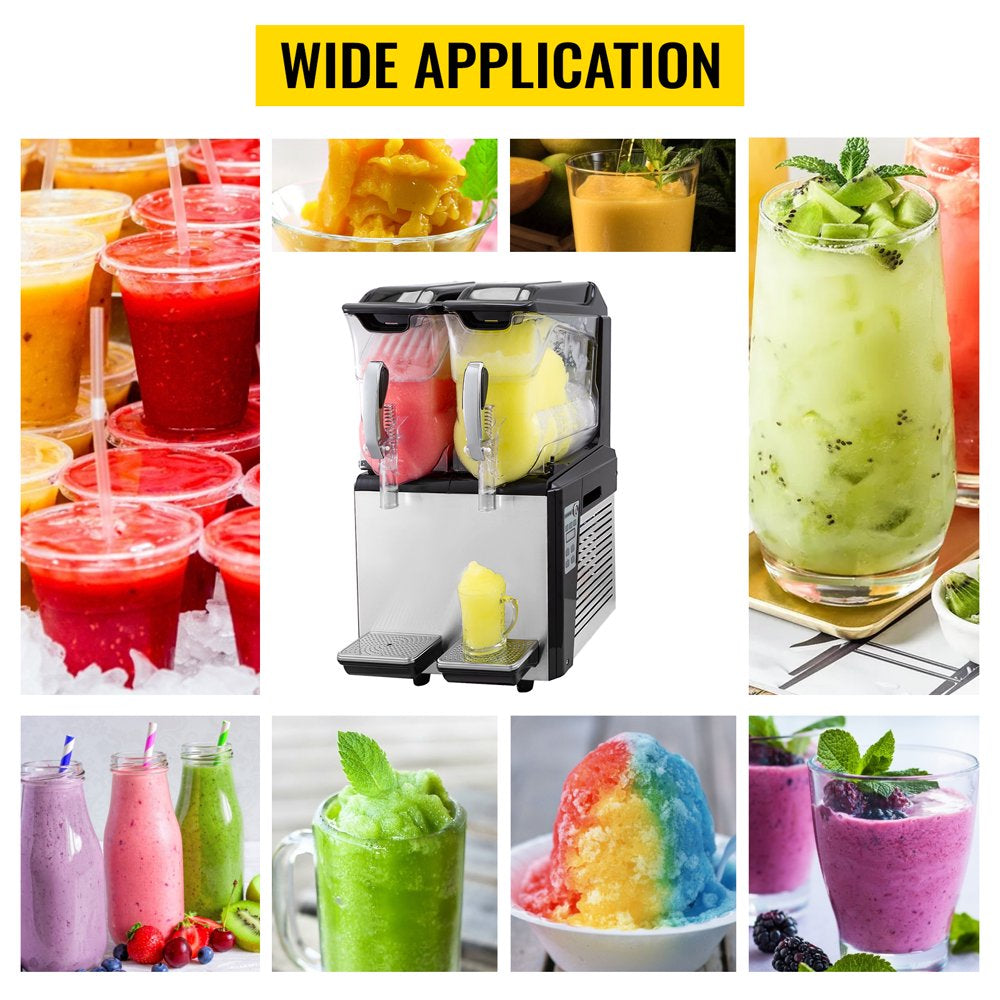 brand Commercial Slushy Machines 20L,Slushy Machine 220V,Slush Frozen Drink Machine,Slushy Making Machine Double Tank Suitable for Commercial Use