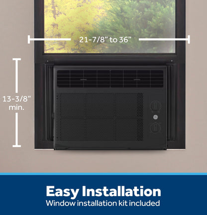 GE® 5,000 BTU, 115V Mechanical Window Air Conditioner, Covers up to 150 Sq Ft., Black