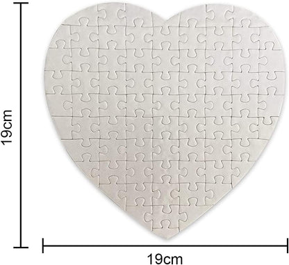 MR.R 6 Sets Sublimation Blanks Heart Puzzle,White Jigsaw Blank Puzzle for Sublimation Heat Transfer Press, 7.87''X7.87'',83 Pieces per Set
