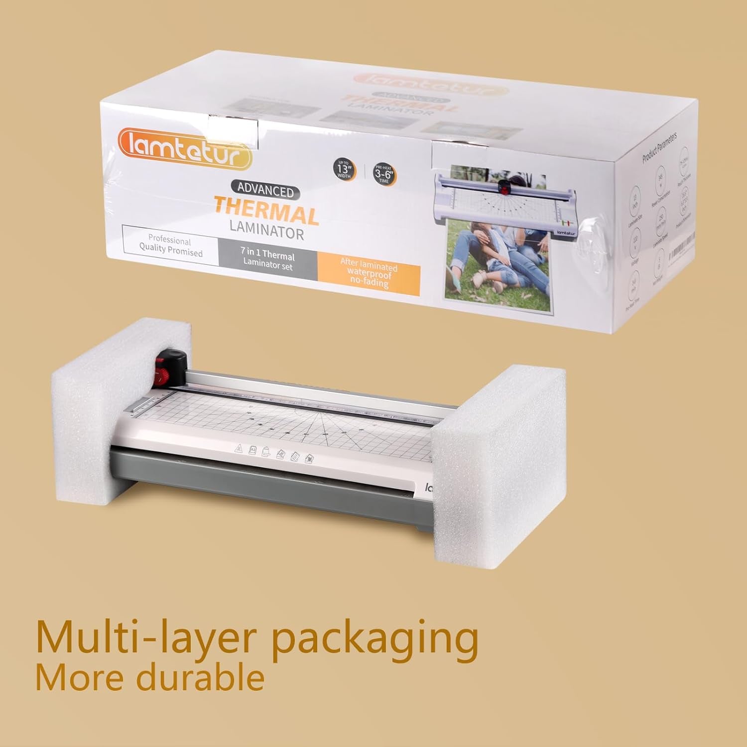 Lamtetur Thermal Laminator Machine11X17 with 70Letter Size Laminating Sheet | 13Inch Wide Laminating Hot&Cold Setting,A3 Lamination Laminated 3-5Mil,Office Home School Teacher,Paper Cutter,Corner Rounder
