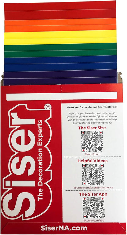 Siser Easypsv Permanent 12 Inch by 12 Inch Sheets - Rainbow Colors (12 Pack)