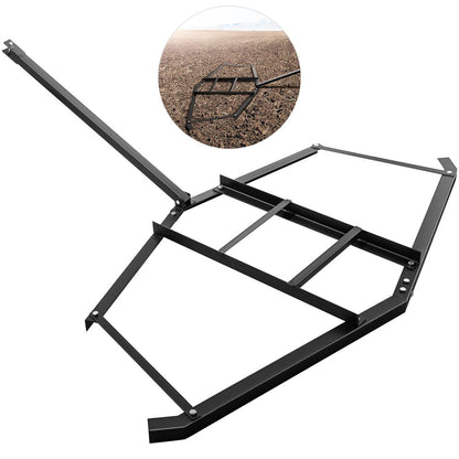 brand Drag Harrow 66"X 35" , Driveway Tractor Harrow with 2 Adjustable Bars, Heavy Duty Steel, Driveway Grader for ATV, UTV, Garden Lawn Tractors