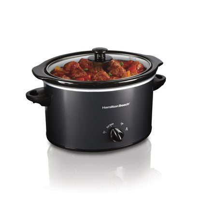 Slow Cooker, 3 Quart Capacity, Oval, Removable Crock, Black, 33231