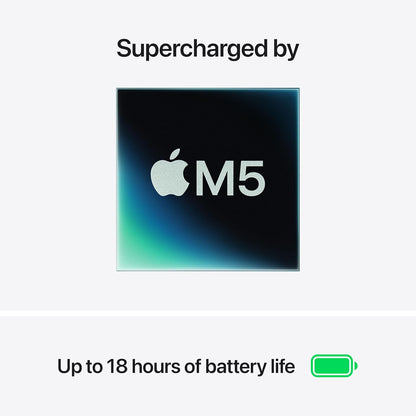 Apple 2026 Macbook Air 13-Inch Laptop with M5 Chip: Built for AI, 13.6-Inch Liquid Retina Display, 16GB Unified Memory, 1TB SSD, 12MP Center Stage Camera, Touch ID, Wi-Fi 7; Silver