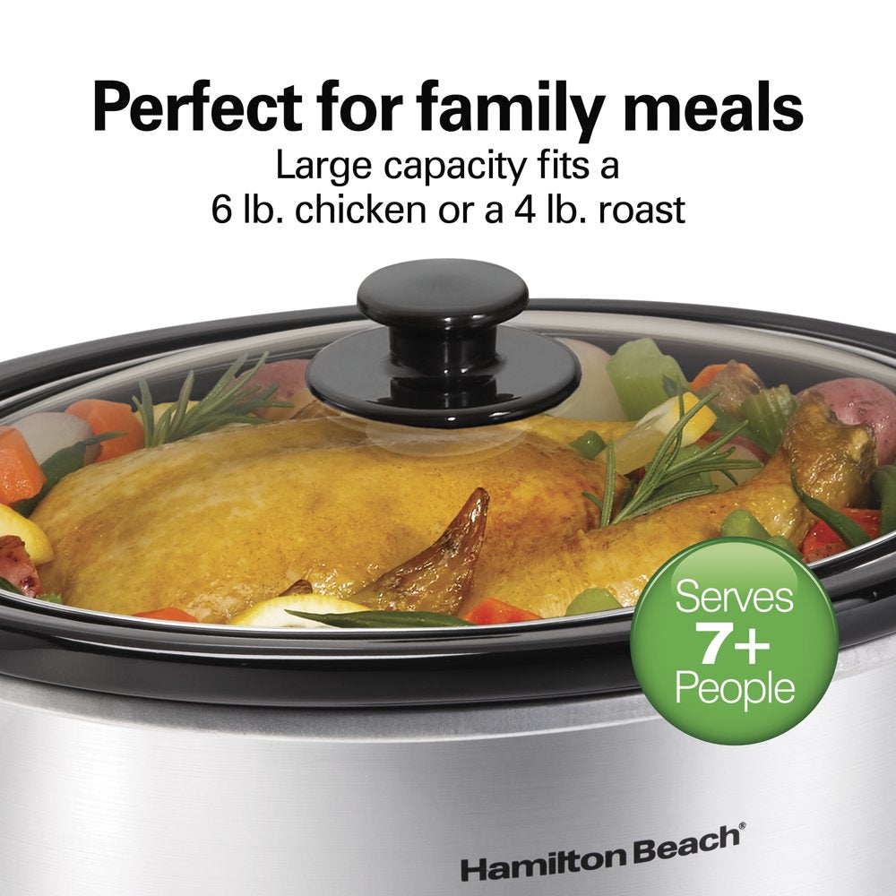 Programmable Slow Cooker, 6 Quart Capacity, Removable Crock, Silver, 33463