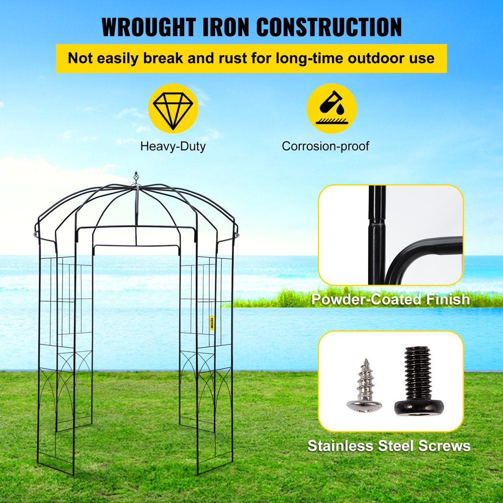 Birdcage Shape Garden Arbor 9' X 6.6' Heavy Duty Metal Garden Gazebo Pergola for Wedding Party