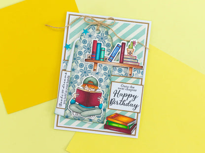 Crafters Companion Bookworm Collection Stamp & Die Set - Full of Adventures