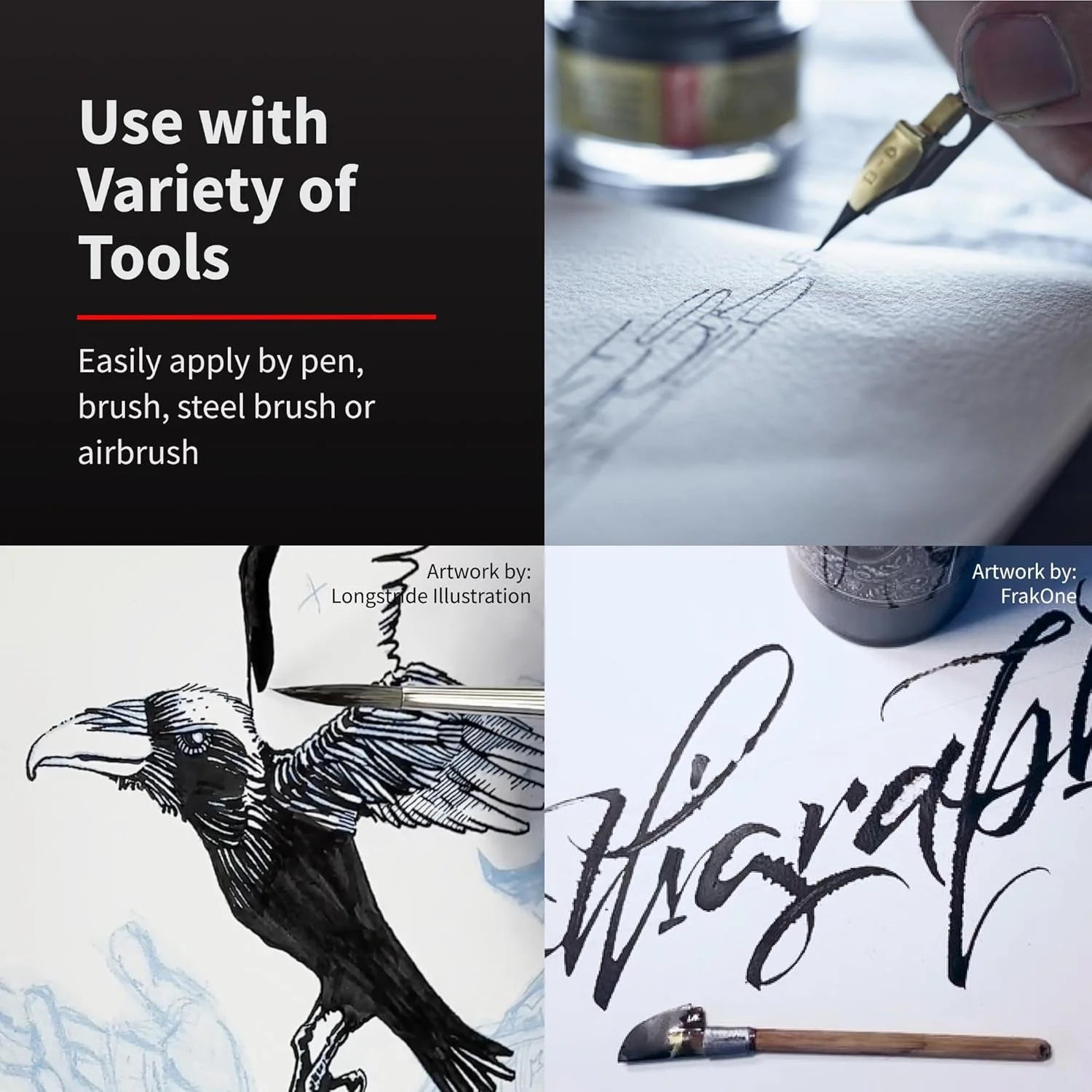 Super Black India Ink, 2-Ounce Jar