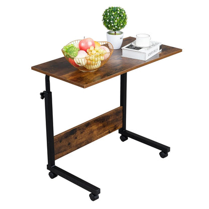 Side Table Rolling Computer Desk Stand Coffee Sofa End Cart Laptop PC Tray Home