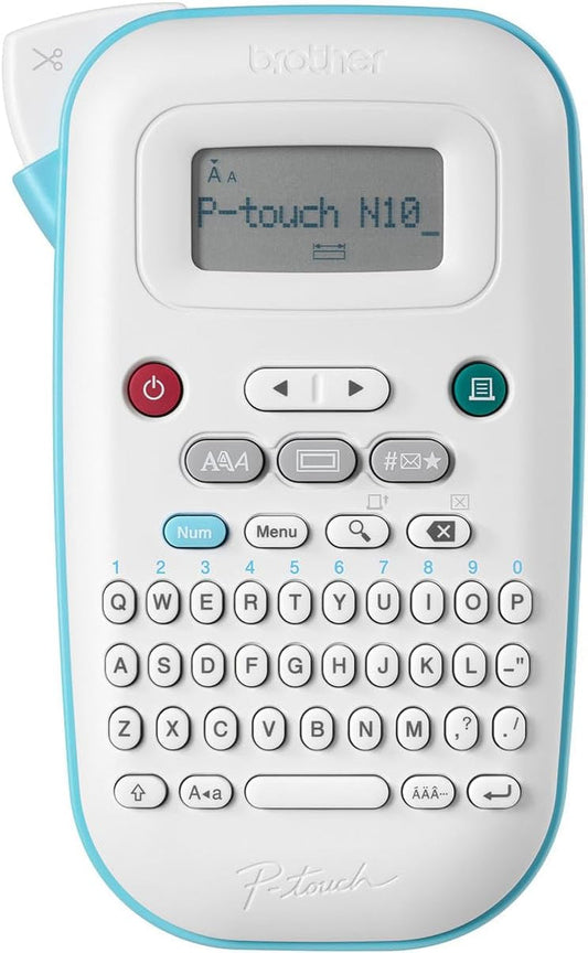 Brother P-Touch PT-N10 Personal Handheld Label Maker, Portable and Prints, P-Touch Btag ~½” (12Mm) Wide Color Personalized Label Tapes,
