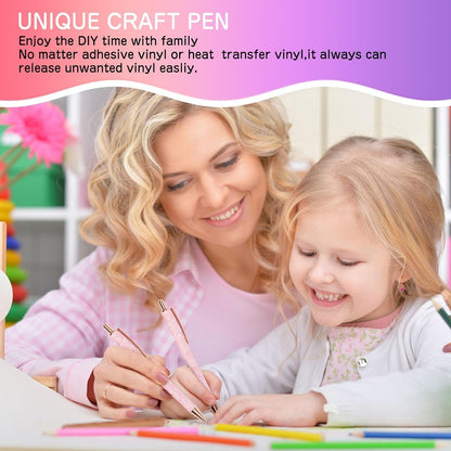 Air Release Weeding Tool Pin Pen Vinyl Installation Weeding Tool for Vinyl DIY Craft Project (Glitter Pink)