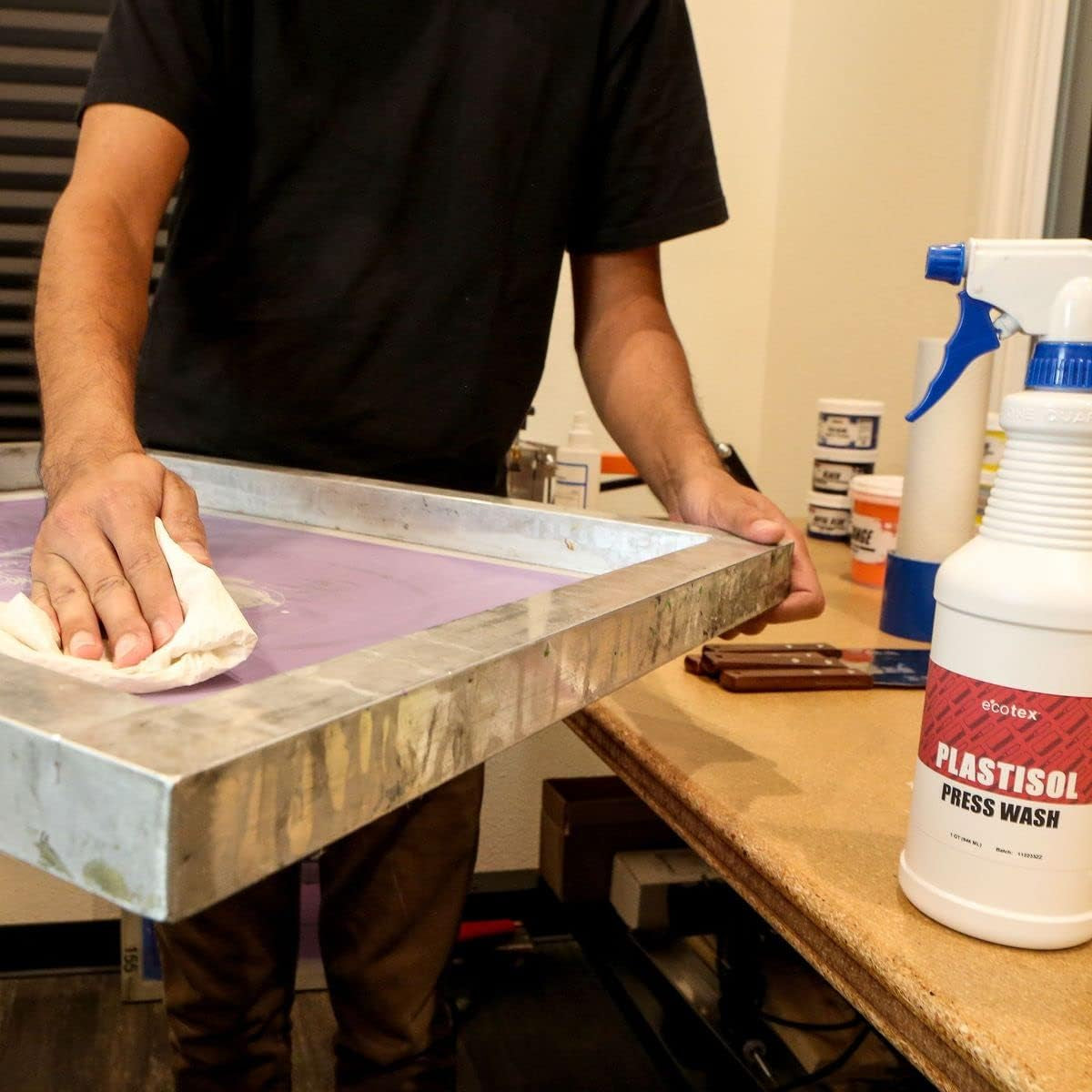 Ecotex® Plastisol Press Wash (Quart -32Oz.) - Screen Printing Machine Cleaner and Degreaser - Remove Screen Printing Ink Color - ®