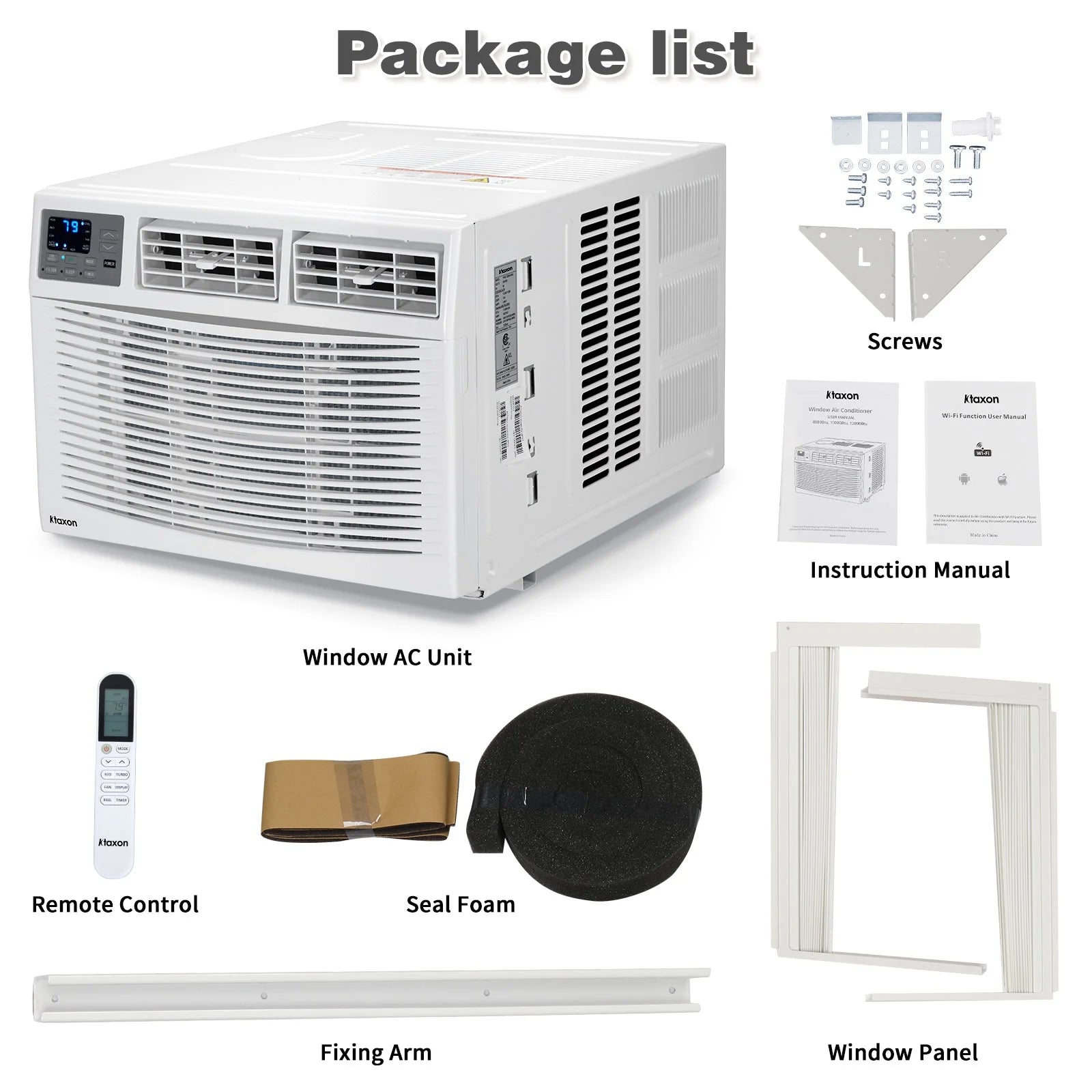 18000 BTU Window Air Conditioner with Heat, Window AC Unit & Heater Combo with APP & Voice Smart Control, Timer Function & Easy Installation Kit, Work with Alexa/Google Assistant, 208/230V