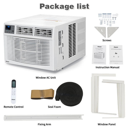 18000 BTU Window Air Conditioner with Heat, Window AC Unit & Heater Combo with APP & Voice Smart Control, Timer Function & Easy Installation Kit, Work with Alexa/Google Assistant, 208/230V