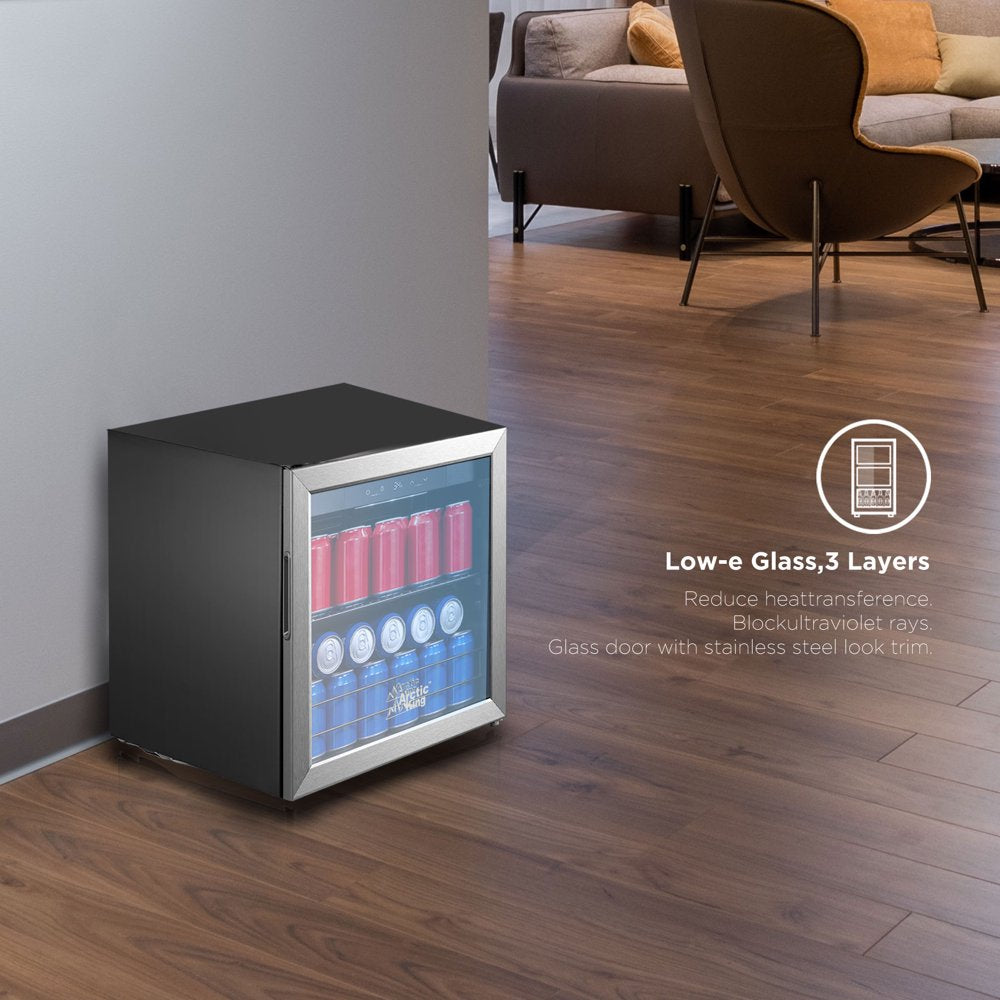 48-Can Beverage Fridge & Cooler with Electrical Control, Stainless Steel Look, ARV48B1AST