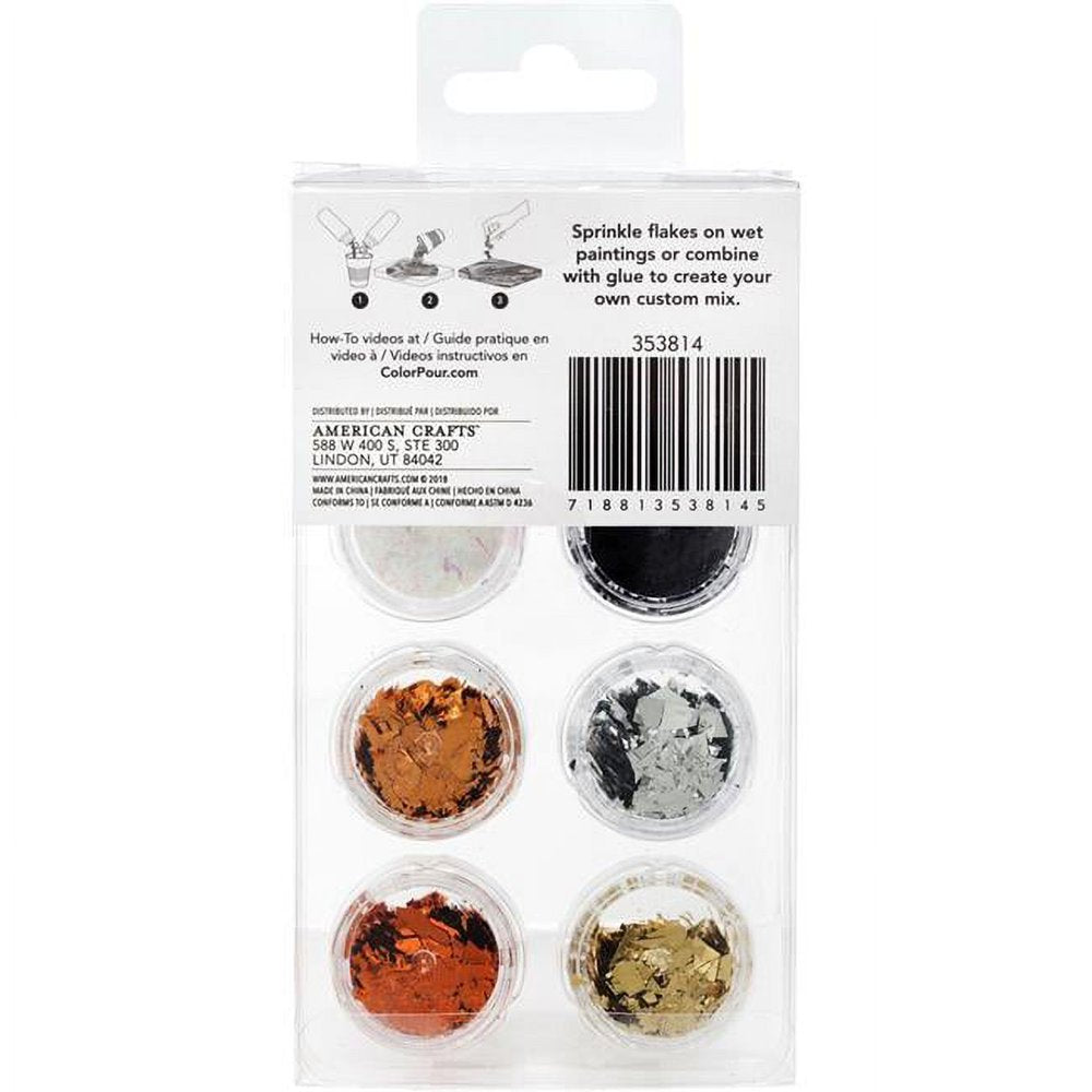 Color Pour Foil Flakes .1Oz-Metallic, 6/Pkg