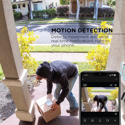 Outdoor Camera 1080P - Auto-Follow PTZ Security Cam, White (1-Pack)