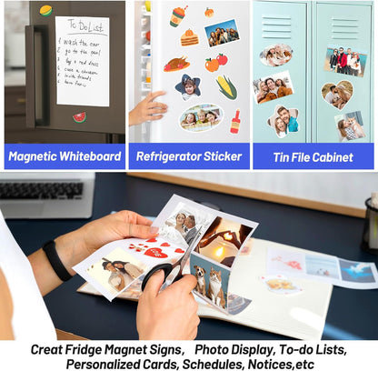 Printable Magnetic Sheets for Inkjet Printer - 8.26" X 11.69" A4 Size 10 Sheets/Pack - Matte Printable Magnetic Paper for DIY Crafts, Easy to Cut, Non Adhesive for Photo Fridge Magnets