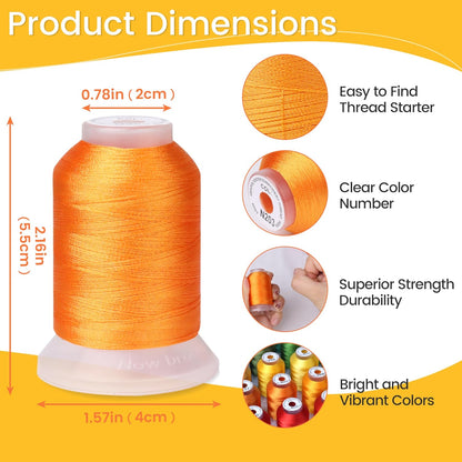New Brothread Mega Kit 150 Colors Compatible with Brother & Janome Polyester Embroidery Machine Thread 40WT 500M/550YD Compatible with Brother Babylock Janome Singer Pfaff Husqvarna Bernina Machines | 150 Spools, 100% Polyester, 500M and 550Yd per Spool, Compatible with Brother, Babylock, Janome, Singer, Pfaff, Husqvarna