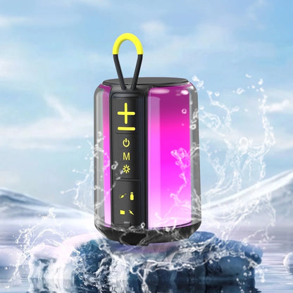 Portable Bluetooth Speaker with RGB Lights, 15H Playtime, IPX5 Waterproof, HD Stereo Sound, Bluetooth 5.3 Wireless Speaker for Party & Outdoor Use