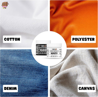 Tinks® Screen Printing Ink Set (6 Color - 4 Oz.) —Screen Printing Fabric Ink for Cotton and Polyester, for Silk Screens and Linocut, Opaque Fabric Paint—Paintmaking Supplies for Shirts and Tote Bags