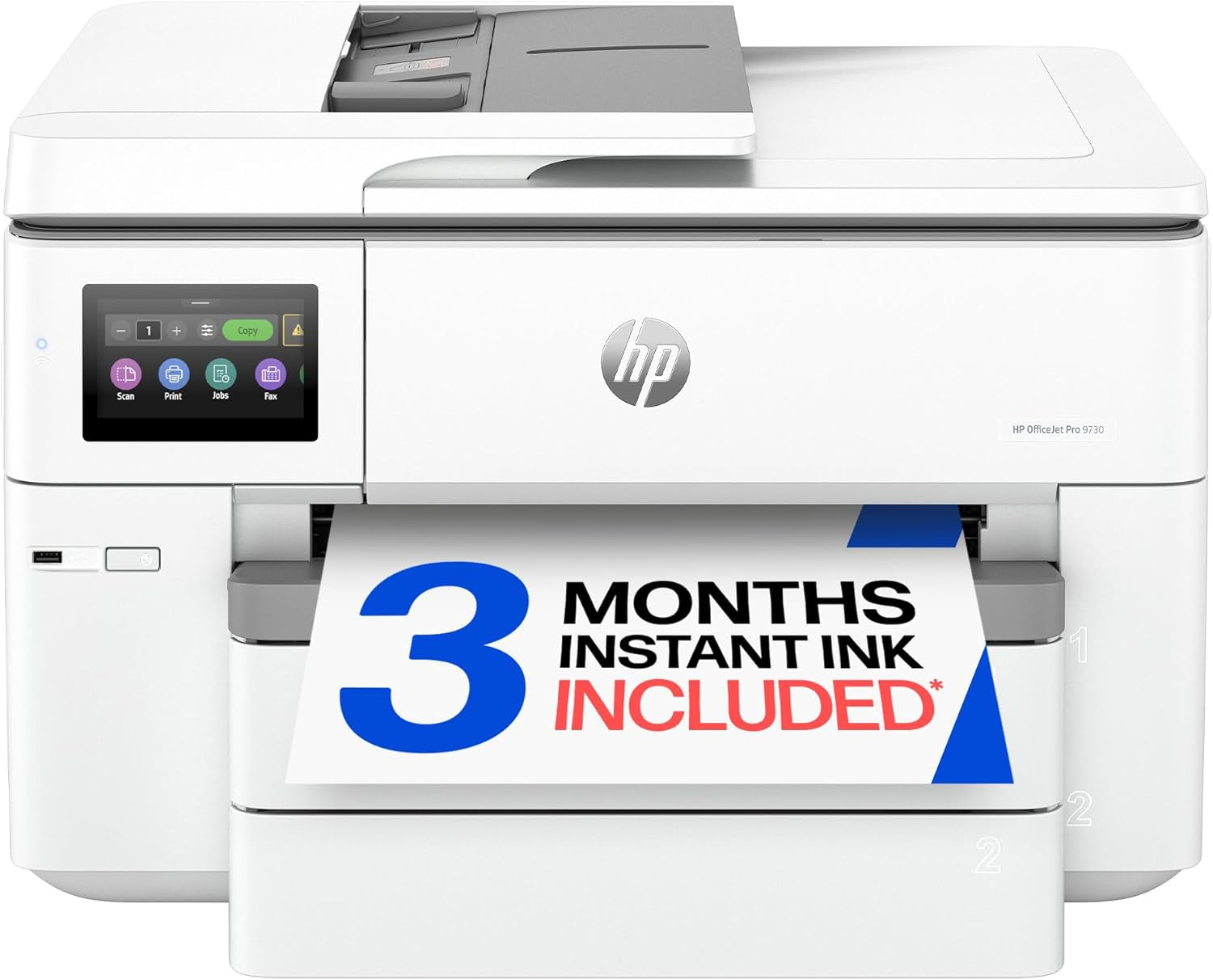 HP Officejet Pro 9730 Wide-Format Wireless All-In-One Color Inkjet Printer, Print, Scan, Copy, Fax, up to 11X17 ADF, Duplex Print/Scan, Best-For-Office, 3 Month Trial of Instant Ink Included(C2Wh0A)
