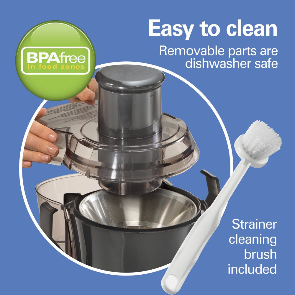 Big Mouth Pro Juicer Juice Extractor, 800W, BPA Free, Powerful Motor, Gray, 67650
