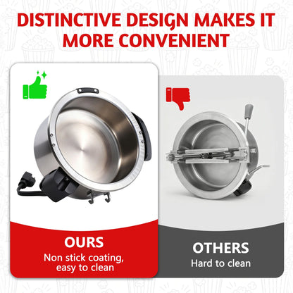 Popcorn Maker Machine, 10Oz Kettle Popcorn Machine with Warming Deck, Countertop Popcorn Popper for Movie Theatre, Parties, Black