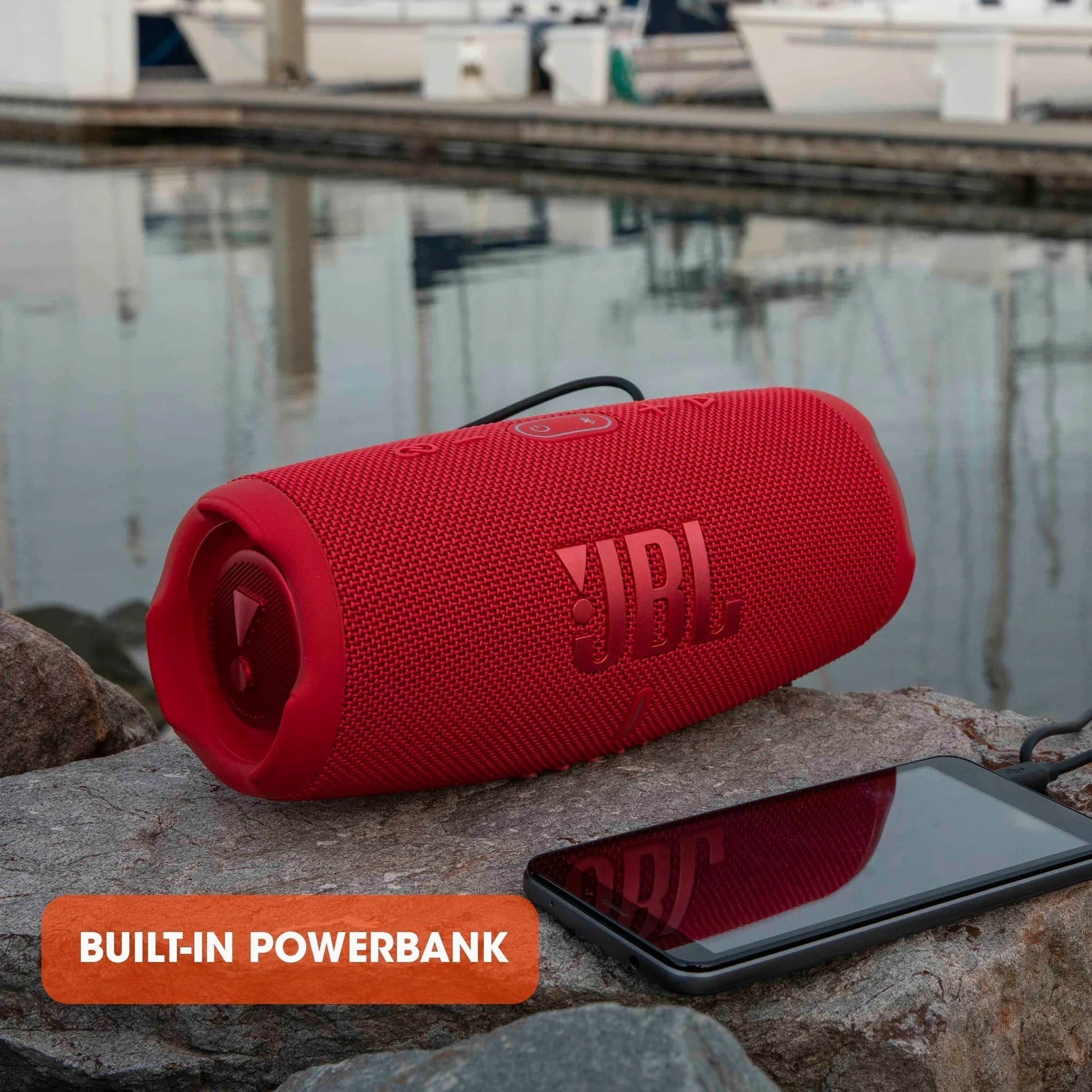 Charge 5 - Portable Waterproof Speaker with Powerbank - Black
