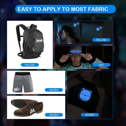 12" X 8FT Glow in the Dark White to Blue Green Heat Transfer Vinyl Iron on T-Shirt for Cricut & All Cutter Machine