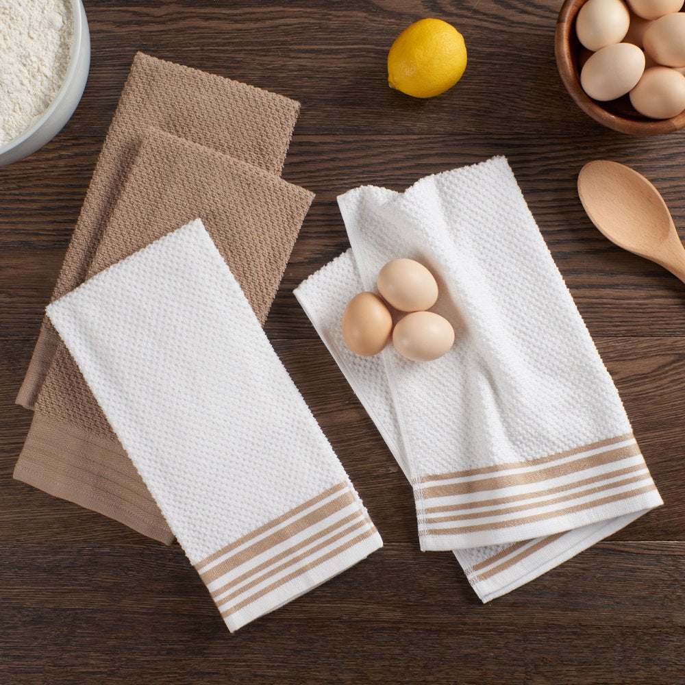 4-Pack 16”X26” Woven Kitchen Towel Set, Brownstone