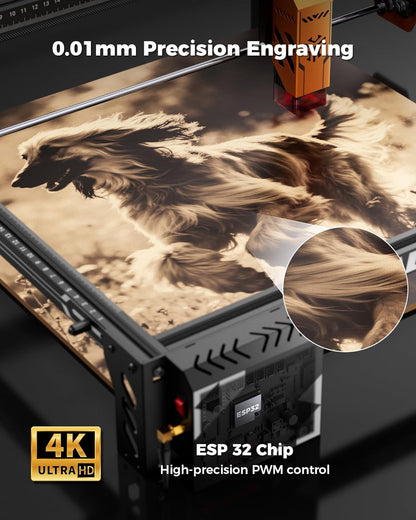 ACMER P1 S Pro 10W (10000Mw) Laser Cutter ＆ Engraver Machine,With 380×370Mm Large Working Area, Wifi Control, Engraves and Cuts Wood, Acrylic, Leather, Glass, Metal for DIY, Crafts & Small Business