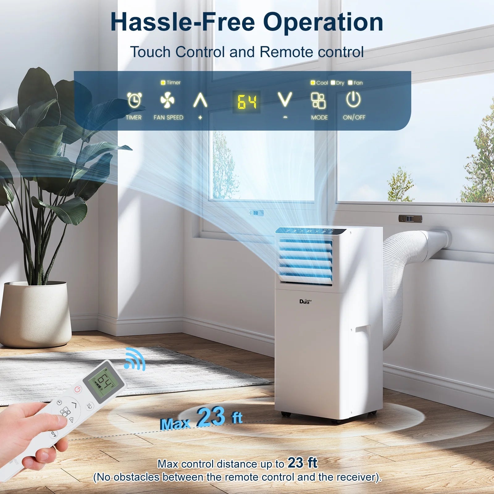 8000 BTU ASHRAE Portable Air Conditioner for Room, Cools up to 175 Sq. Ft.(5100Btu SACC)