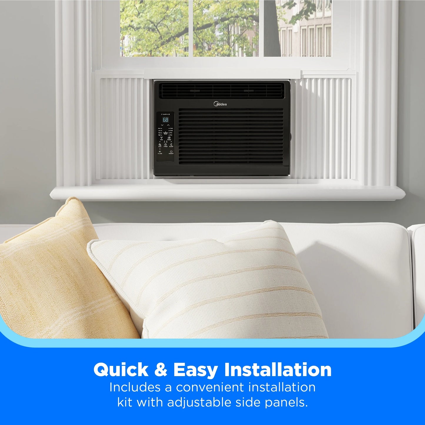 (2 Pack)  6,000 BTU 115V Window Air Conditioner with Comfort Sense Remote, up to 250 Sq. Ft., Black, MAW06R1WBL-T, New