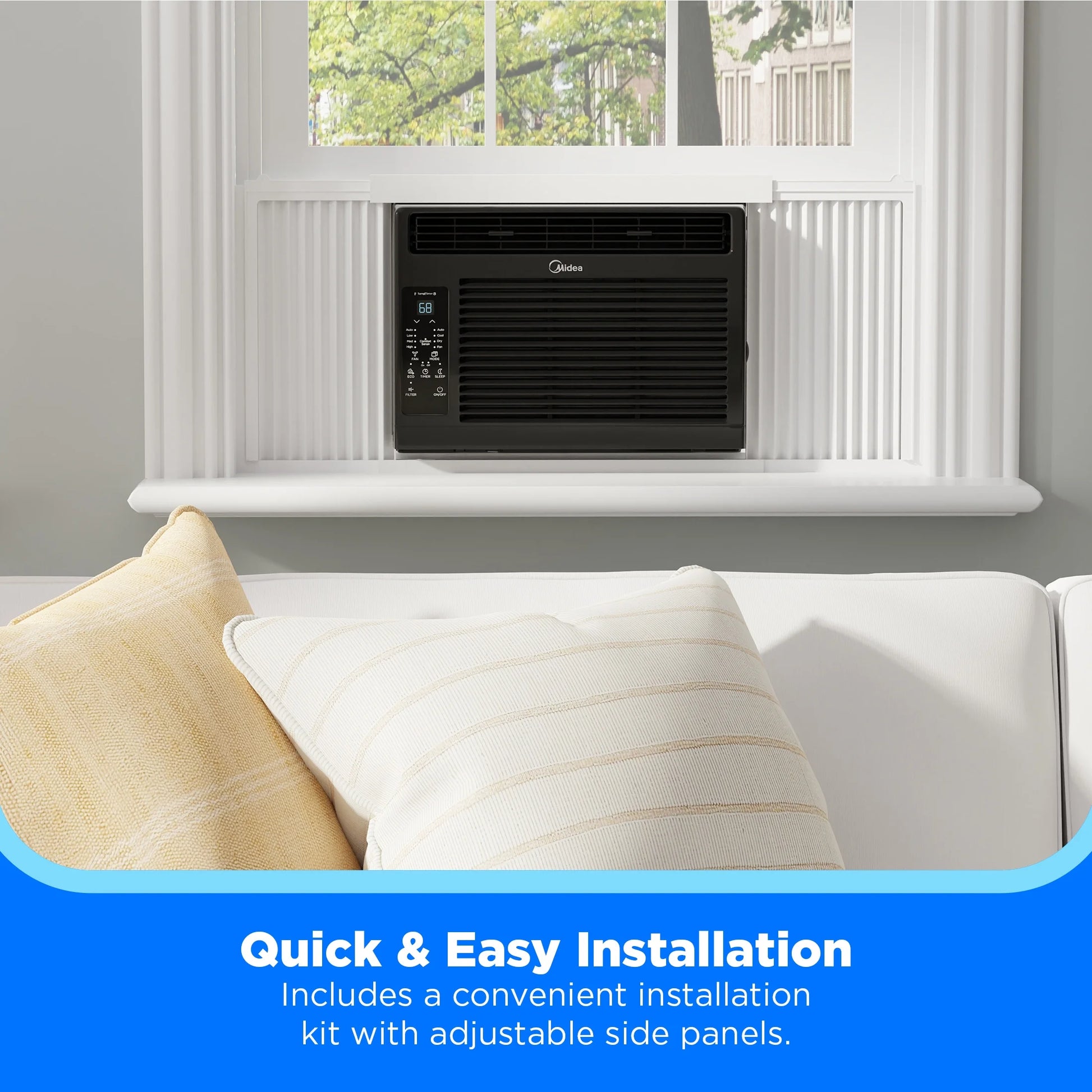 (2 Pack)  6,000 BTU 115V Window Air Conditioner with Comfort Sense Remote, up to 250 Sq. Ft., Black, MAW06R1WBL-T, New