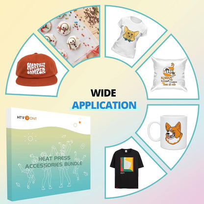 Auto Heat Press Machine for T Shirts 15 X 15 & Heat Press Accessories 52 Pcs & Teflon Sheets for Heat Press 12" X 8 FT