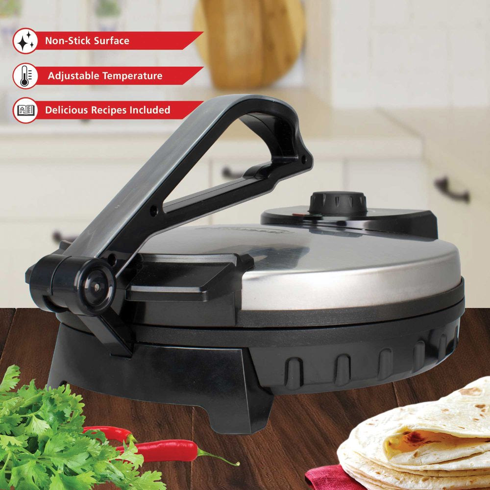 TS-127 Stainless Steel Non-Stick Electric Tortilla Maker