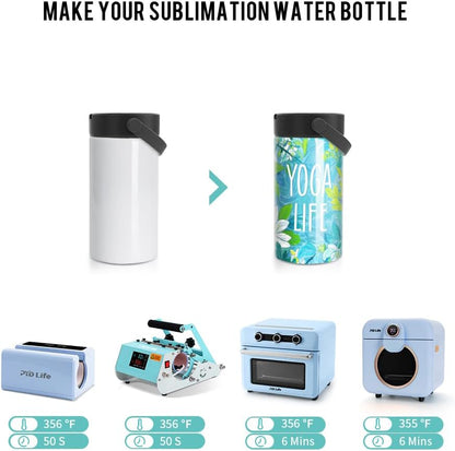 8 Pack Sublimation Kids Water Bottle Tumblers Blanks Bulk 20 OZ 600 ML with Flip Straw and Portalbe Handle, Compatible with Cricut Mug Press Tumbler Press Sublimation Oven Printing