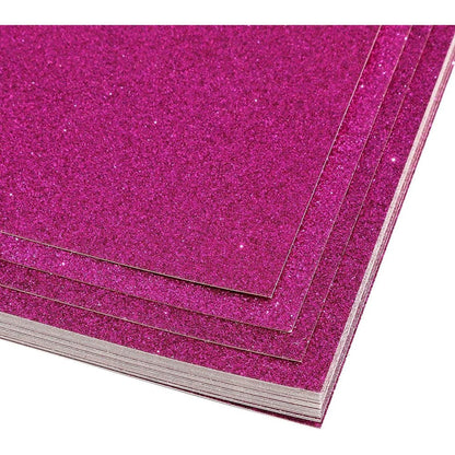 Glitter Cardstock Paper 24 Pack - DIY Glitter Craft Paper Dark Pink - 11 X 8.5 Inches