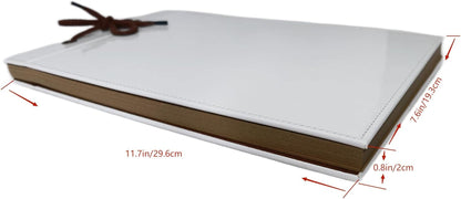 Sublimation Photo Album Blanks Leather Diy Family Scrapbook Photo Album Expandable 11.6X7.5 Inches 80 Pages (Brown)