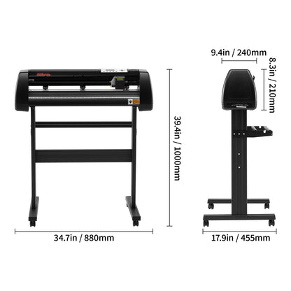 VEVOR Vinyl Cutter, Vinyl Printer, 720Mm, 28", Plotter, U‑Disk Machine Sign Making Aluminum 37.8 X 13 X 16.5 In
