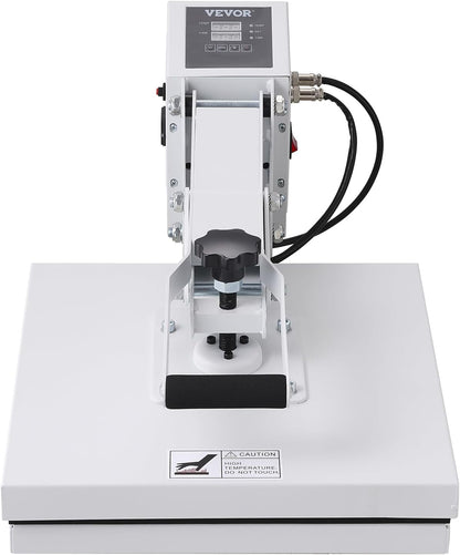 VEVOR Heat Press, 15X15 Heat Press Machine, Fast Heating, High Pressure Heat Press Machine for T-Shirt, Power Digital Industrial Sublimation Printer for Heat Transfer Vinyl, Easy to Use, White