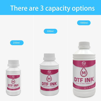 Premium DTF Ink 3000ML - DTF Transfer Ink for PET Film, Used for Epson ET-8550, L1800, L800, R2400, P400, P800, XP15000, Heat Transfer Printing Direct to Film, 6X500Ml (CMYKWW)