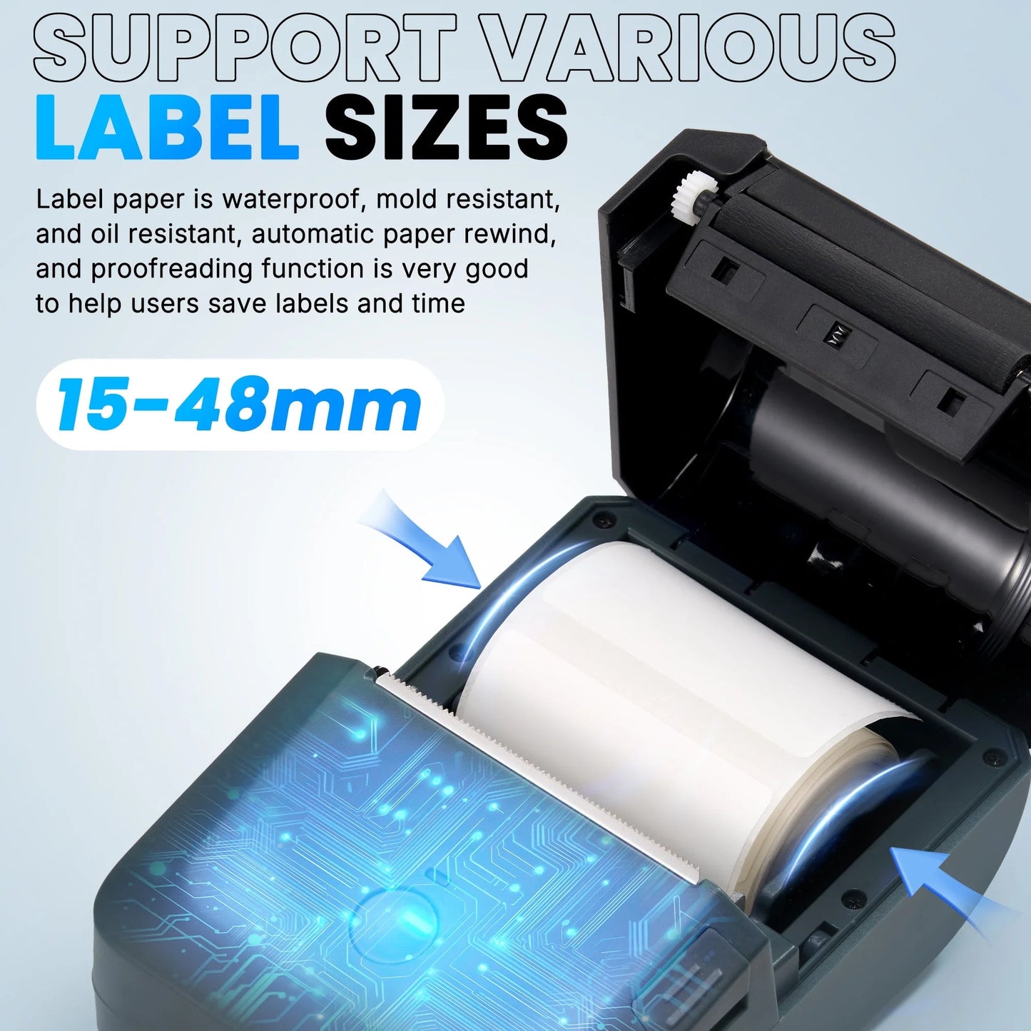 Label Maker Machine with Tape,Bluetooth Label Maker,Wide Waterproof Label Thermal Label Printer for Small Business,Address, Logo, Retail, Blue