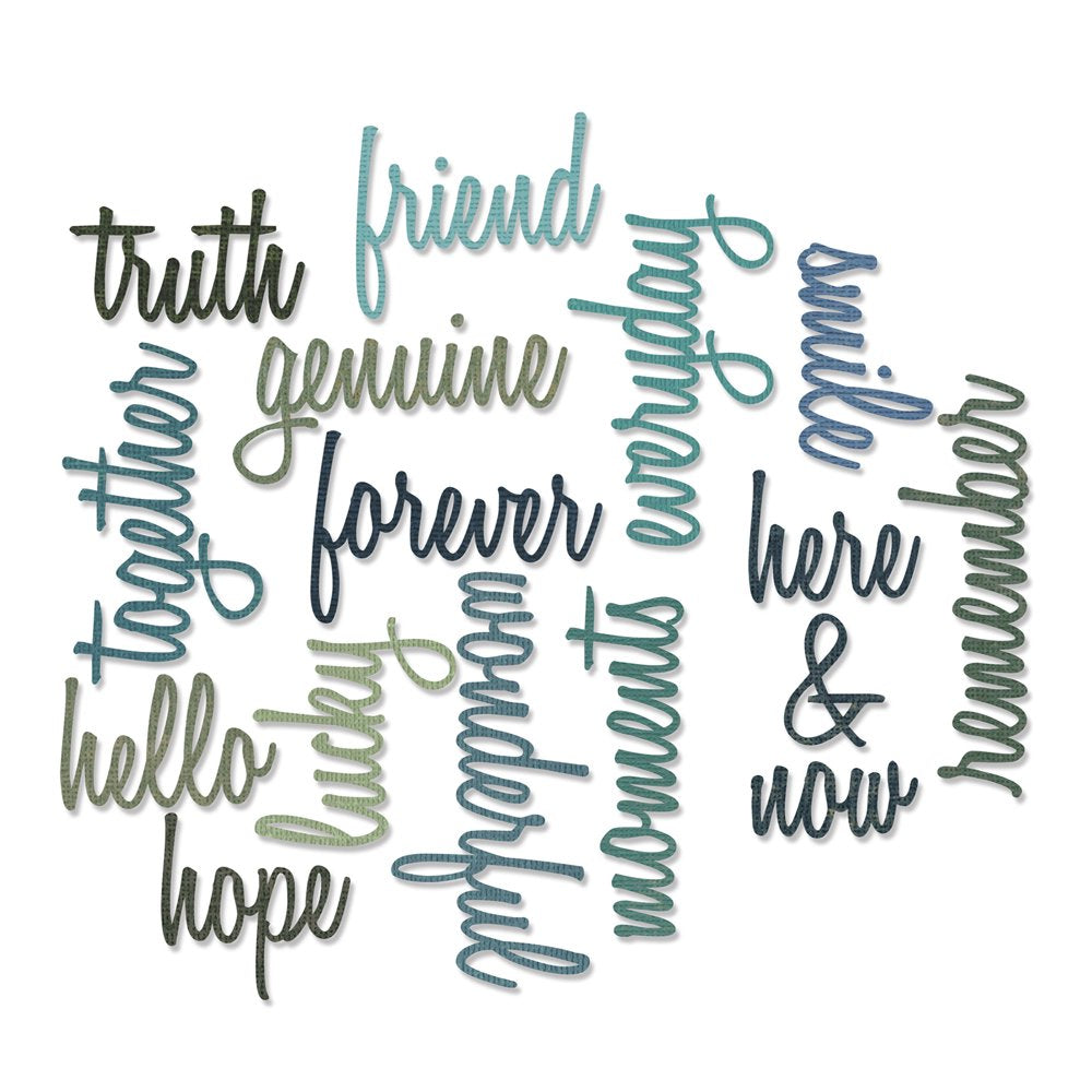 Thinlits Dies by Tim Holtz 16 Pack Friendship Script Words